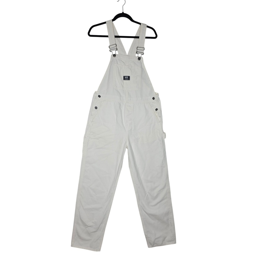Vans Y2K Ground Work Overalls W's Small Off White Canvas Carpenter Straight Leg